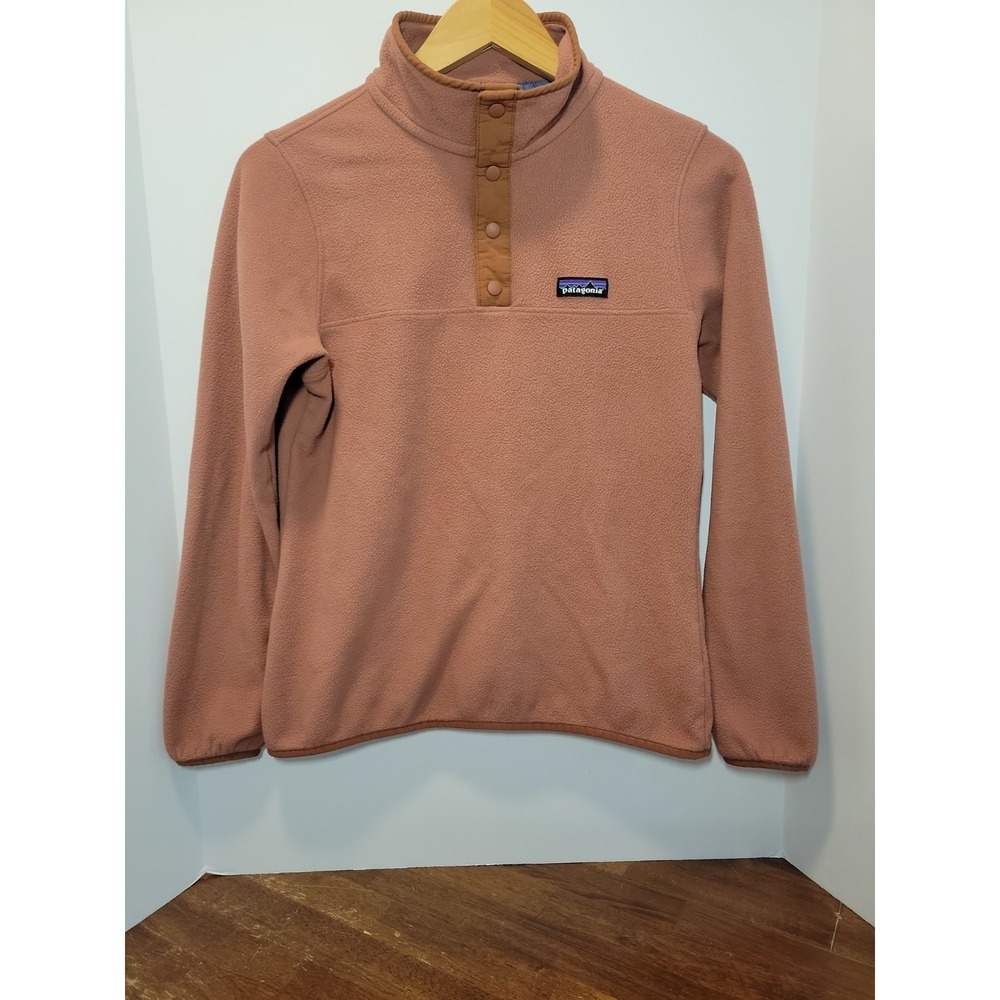 Patagonia Womens Small Century Pink Micro D Fleece Snap-T Pullover Jacket 26020